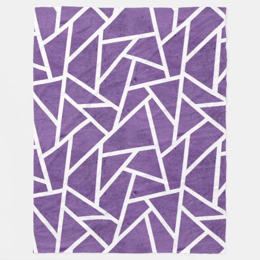 Lila-weiße Mosaikmuster Fleecedecke (Vorderseite)