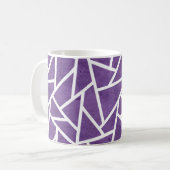 Lila-weiße Mosaikmuster Kaffeetasse (Vorderseite Links)