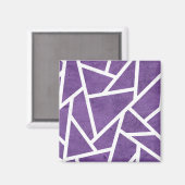 Lila-weiße Mosaikmuster Magnet (Vorderseite/Rückseite)