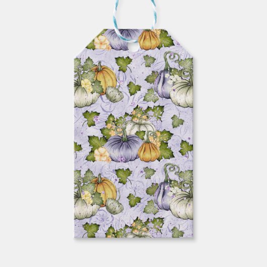 LILA WEISSE ORANGE FALL PUMPKINS GESCHENKANHÄNGER (Vorderseite)