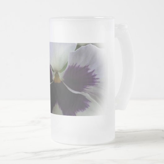Lila-weiße Panik Mattglas Bierglas (VorderseiteRechts)