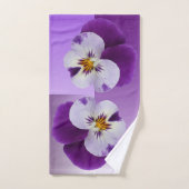 Lila, weiße Panikhaube Badhandtuch Set (Handtuch)