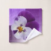 Lila, weiße Panikhaube Badhandtuch Set (Waschlappen)