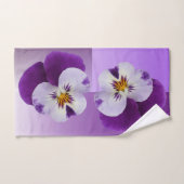 Lila, weiße Panikhaube Badhandtuch Set (Handtuch)