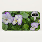 lila-weiße Pansy-Pflanze Case-Mate iPhone Hülle (Rückseite (Horizontal))