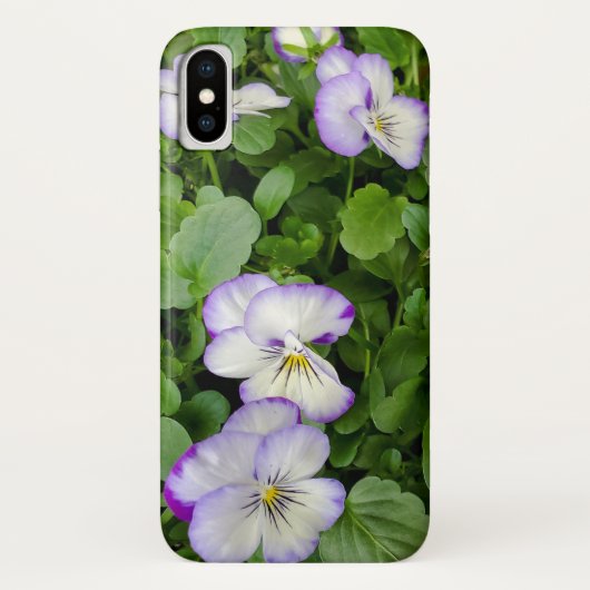 lila-weiße Pansy-Pflanze Case-Mate iPhone Hülle (Rückseite)