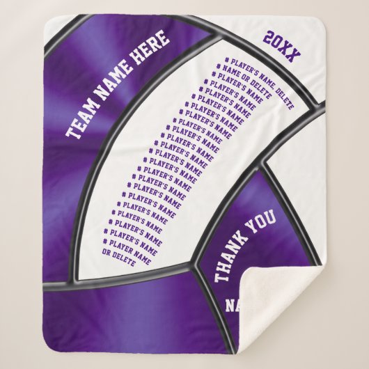Lila, weiße Personalisierte Volleyballtrainingsges Sherpadecke (Vorderseite)
