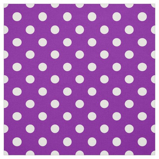 Lila weiße Polka Dots Textil Stoff (Muster)