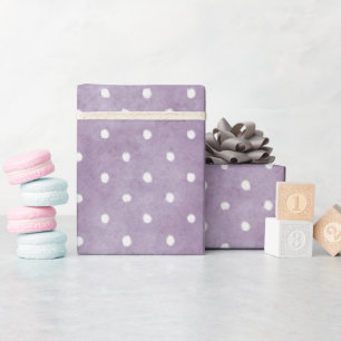 Lila Weiße Punkte Geburtstag Geschenkpapier