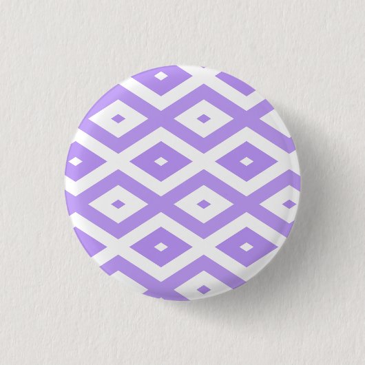 Lila-weiße Rautenmuster Button (Vorderseite)