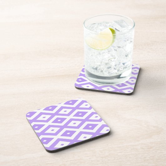 Lila-weiße Rautenmuster Getränkeuntersetzer (Rechte Seite)