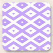 Lila-weiße Rautenmuster Getränkeuntersetzer (Vorderseite)