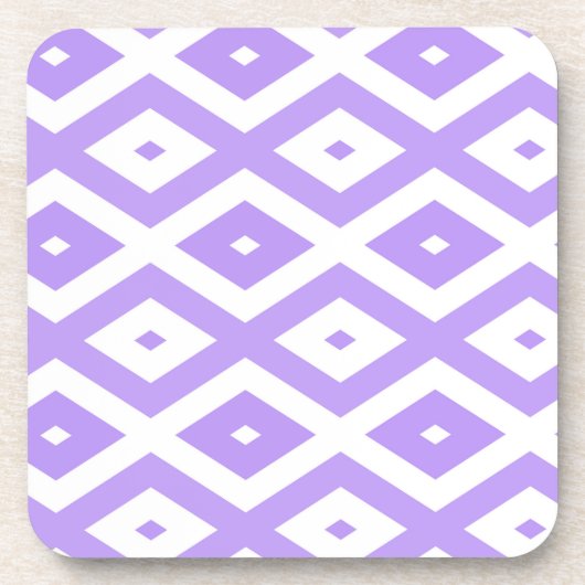 Lila-weiße Rautenmuster Getränkeuntersetzer (Vorderseite)