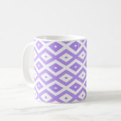 Lila-weiße Rautenmuster Kaffeetasse (Vorderseite Links)