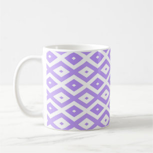 Lila-weiße Rautenmuster Kaffeetasse