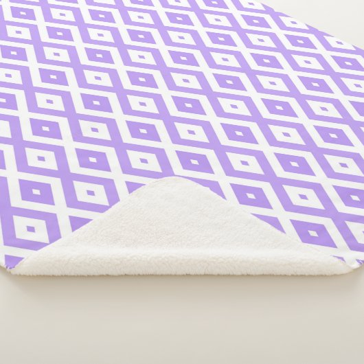 Lila-weiße Rautenmuster Sherpadecke (3/4)