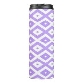Lila-weiße Rautenmuster Thermosbecher (Rückseite)