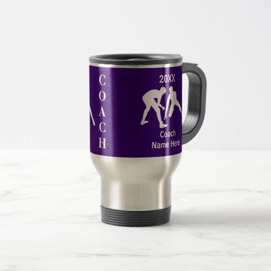 Lila, weiße reisebecher (VorderseiteRechts)