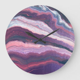 Lila weiße rosa Wand-Uhr Große Wanduhr
