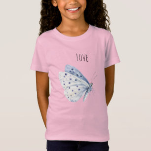 Lila Weiße Schmetterling Liebe T-Shirt