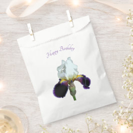 Lila-weiße Schwertlilien-Papiersüßigkeiten-Tüte Geschenktütchen