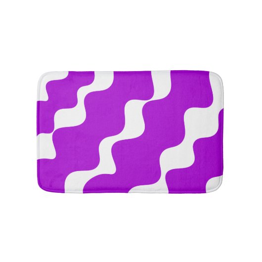 Lila-weiße Slangerwellen Badematte (Vorderseite)