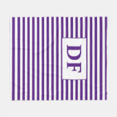 Lila/weiße Streifen Fleecedecke (Vorderseite (Horizontal))