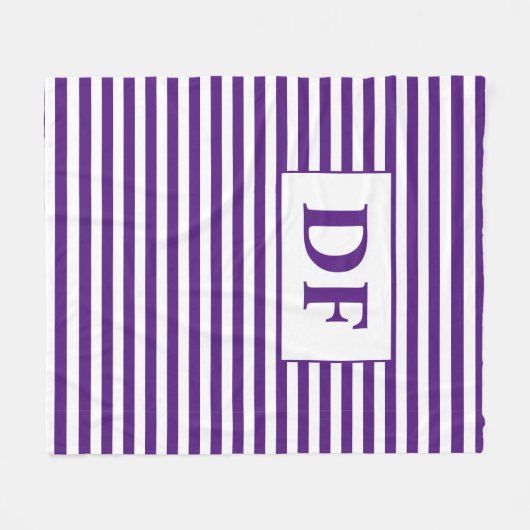 Lila/weiße Streifen Fleecedecke (Vorderseite (Horizontal))
