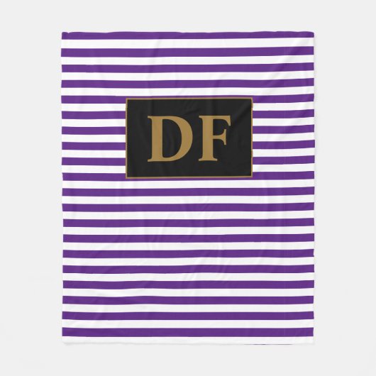 Lila/weiße Streifen Fleecedecke (Vorderseite)