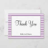 Lila/weiße Streifen Gerahmt Dankeschön Karte (Vorderseite)
