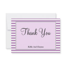 Lila/weiße Streifen Gerahmt Dankeschön Karte