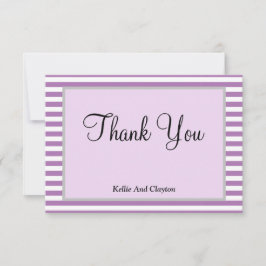 Lila/weiße Streifen Gerahmt Dankeschön Karte