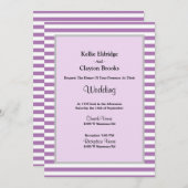 Lila/weiße Streifen Gerahmte Einladung zur Hochzei (Vorne/Hinten)