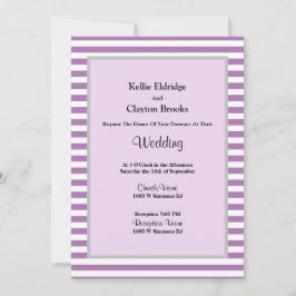Lila/weiße Streifen Gerahmte Einladung zur Hochzei