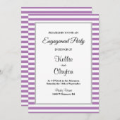 Lila/weiße Streifen Gerahmte Vertragspartei Einladung (Vorne/Hinten)