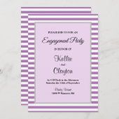 Lila/weiße Streifen Gerahmte Vertragspartei Einladung (Vorne/Hinten)