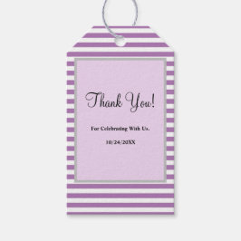 Lila/weiße Streifen - Gift-Tags Geschenkanhänger