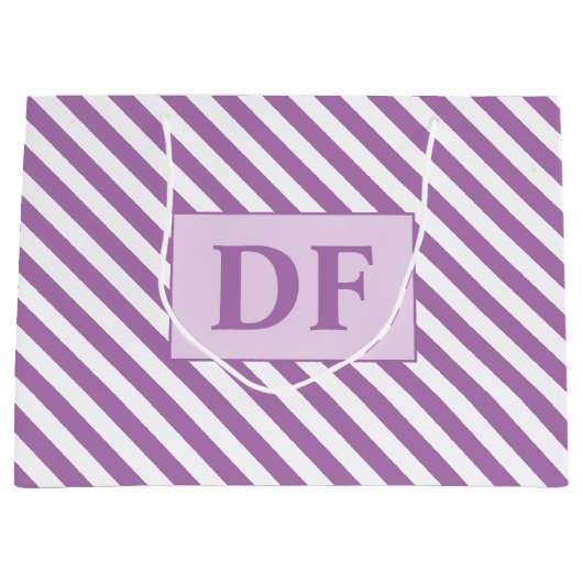 Lila/weiße Streifen Große Geschenktüte (Vorderseite)