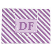 Lila/weiße Streifen Große Geschenktüte (Rückseite)