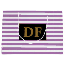 Lila/weiße Streifen Große Geschenktüte