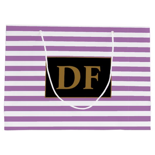 Lila/weiße Streifen Große Geschenktüte (Rückseite)