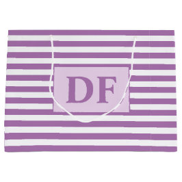 Lila/weiße Streifen Große Geschenktüte