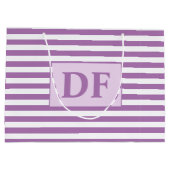 Lila/weiße Streifen Große Geschenktüte (Rückseite)