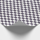 Lila weiße Tafel Checked Geschenkpapier (Ecke)