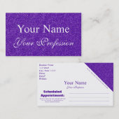 Lila weiße terminkarte (Vorne/Hinten)