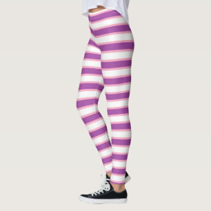 Lila, weiße und rosa Streifen Leggings