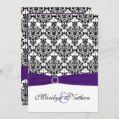 Lila, weiße und schwarze Damaskus II - Einladung (Vorne/Hinten)