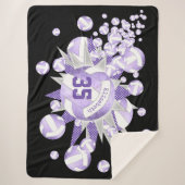 lila weiße Volleybälle und Sterne Sherpadecke (Vorderseite)