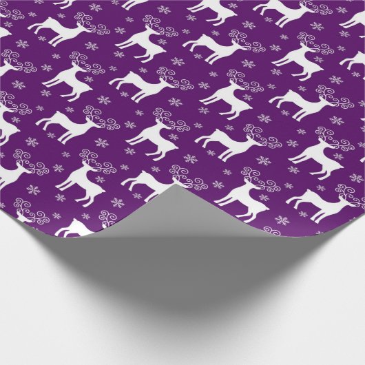 Lila-weiße Weihnachtsmuster Geschenkpapier (Ecke)