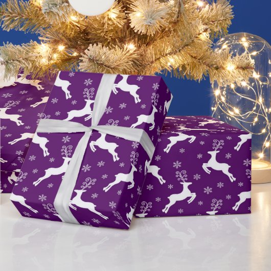 Lila-weiße Weihnachtsmuster Geschenkpapier (Feiertage)